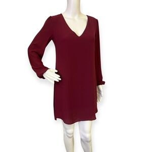 Elegant Burgundy Abbeline Women's Tunic Dress